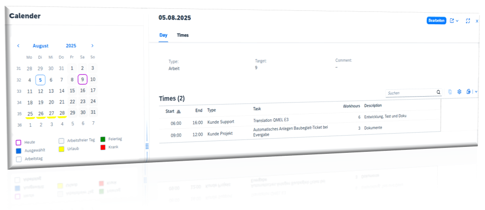 Calender App mit Fiori