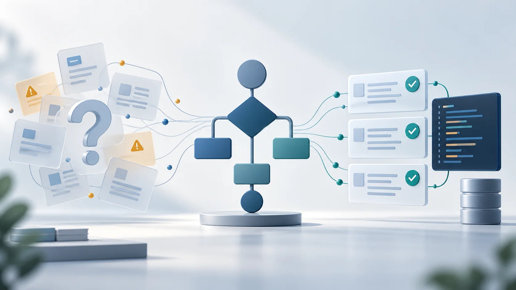Unklare Anforderungen werden über eine Entscheidungsstruktur in geprüfte Regeln für die ABAP-Entwicklung überführt.